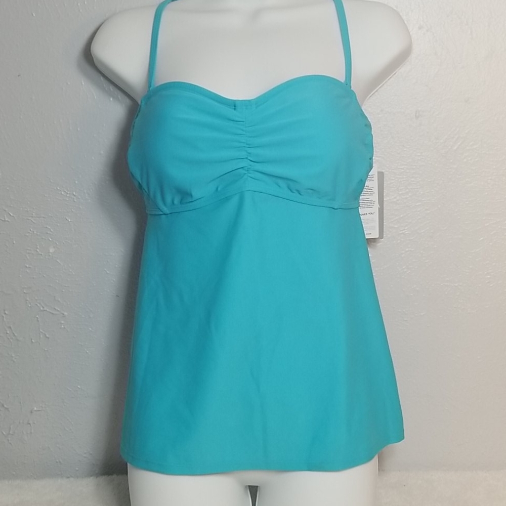 NWT Athleta Bandeau Tankini Sea Blue 38B/C